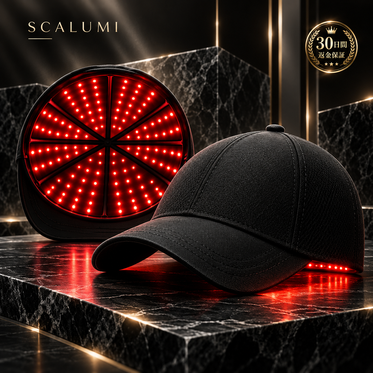 SCALUMI 赤色LED育毛キャップ
